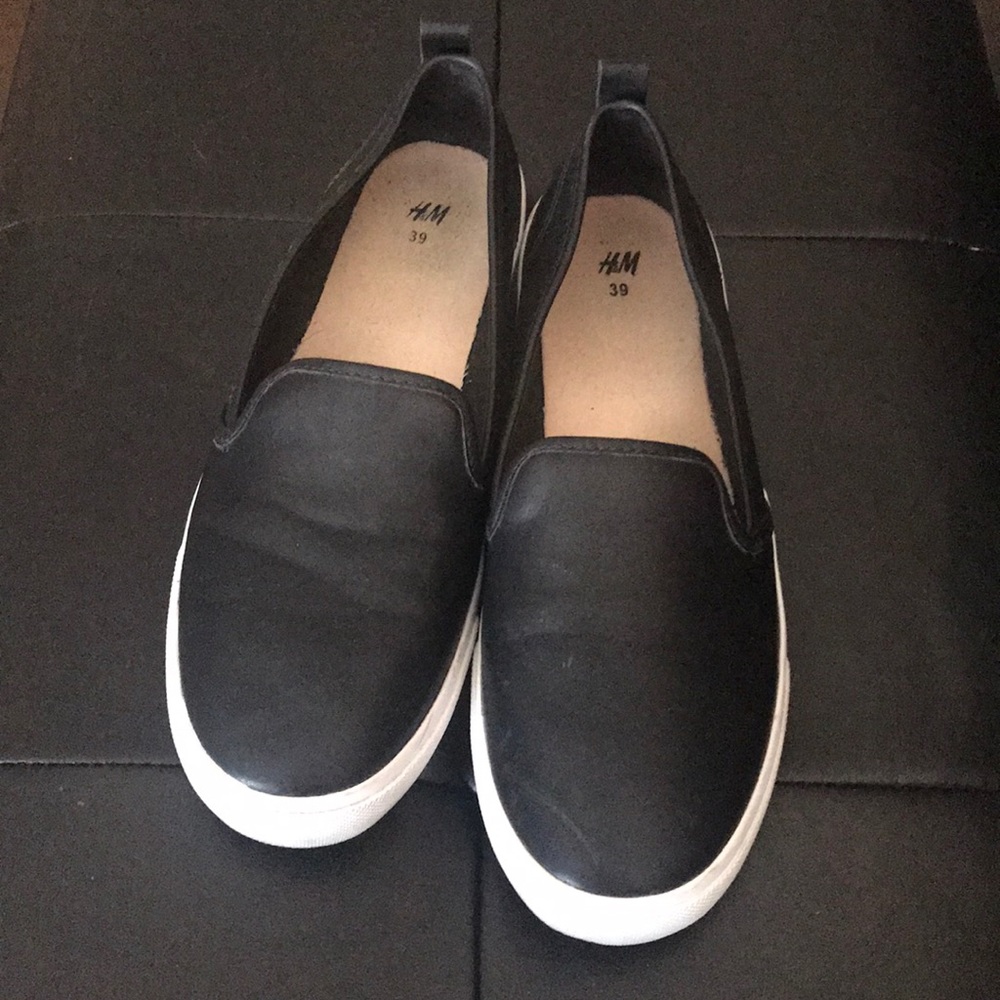 H&M Black and White Slip Ons
